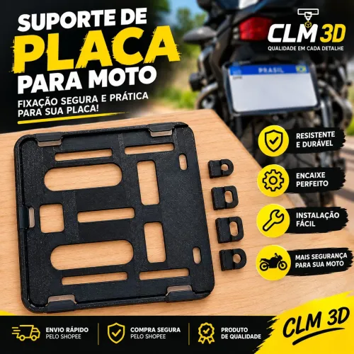 Suporte para placa de moto mercosul