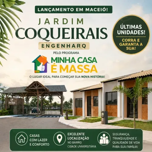 Conheça o Jardim Coqueirais, um empreendimento da Engenharq pelo programa Minha Casa é Mas