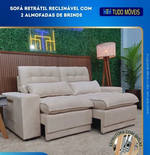 SOFA RETRÁTIL E RECLINÁVEL p/4 lugares