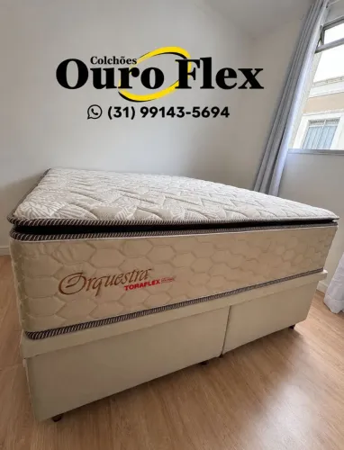 Cama baú casal Bipartido- com Colchão molas ensacadas 