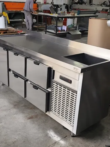 Armário Inox Refrigerado 2900mm c/ Bojo Restaurante Profissional de Fábrica