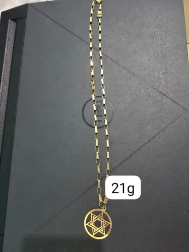 Cordão de ouro modelo caixote 21 gramas
