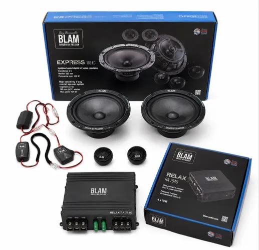 Som Automotivo BLAM Completo - Kit Express 165 EC + Módulo BLAM RA 754D