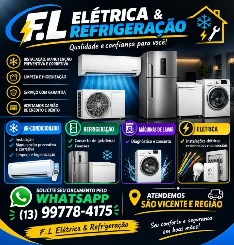 Ar-Condicionado, Geladeira e Máquina de Lavar | São Vicente