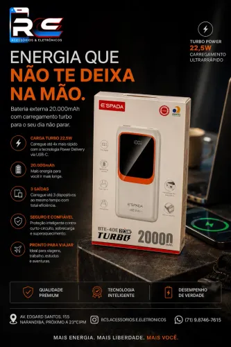 Carregador Portátil 20.000mah