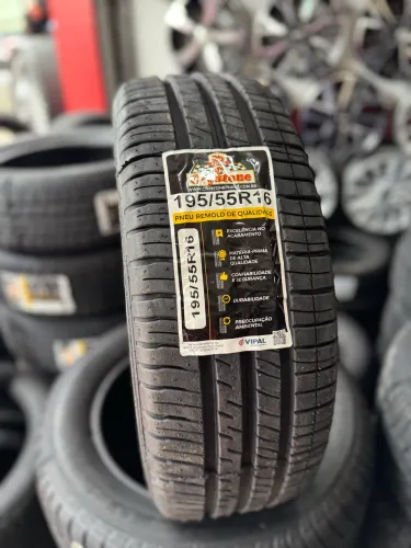 Pneu Crystone 195/55/16 Remold com borracha vipal (instalação grátis)