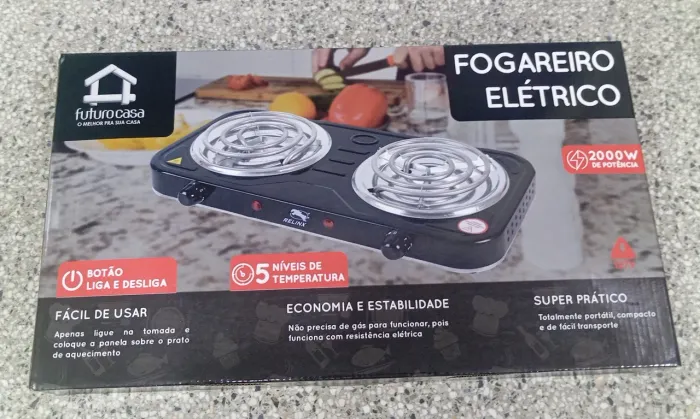 FOGÃO ELÉTRICO COM 2 BOCAS 2000W