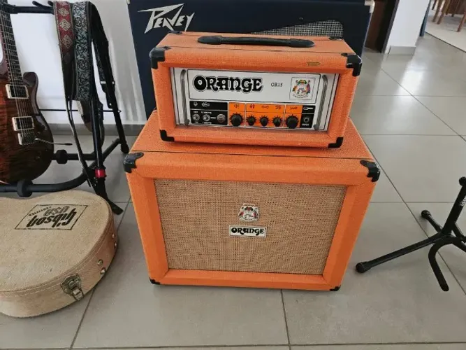 Amplificador Orange Cabeçote OR15H Valvulado e Caixa orange Inglesa 1x12 