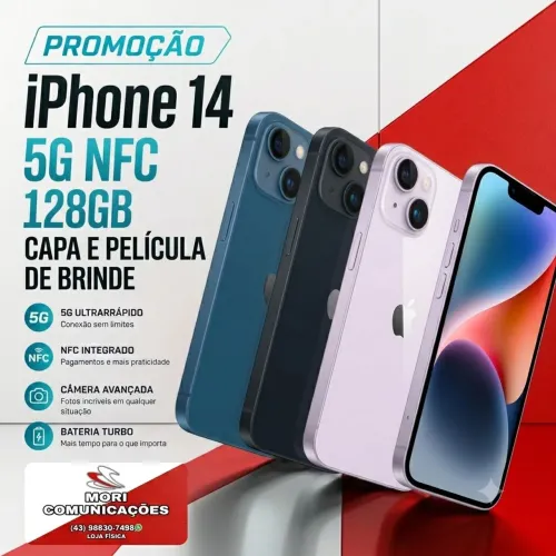 iPhone 14 128 GIGAS 5g NFC SEMI NOVO IMPECÁVEL COM GARANTIA E BRINDES 