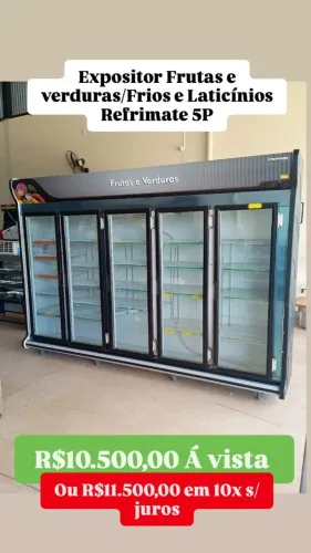 EXPOSITOR FRIOS E LATICINIOS 5 PORTAS REFRIMATE 3 MESES DE GARANTIA