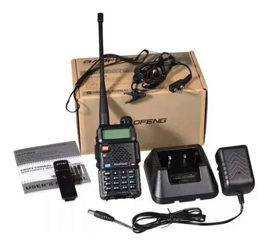 Rádio Comunicador HT Baofeng Dual UV5R Escuta Aviação AM Nova Versão