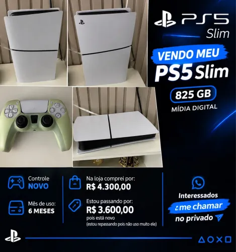 VENDO PS5 SLIM 825 GB MÍDIA DIGITAL