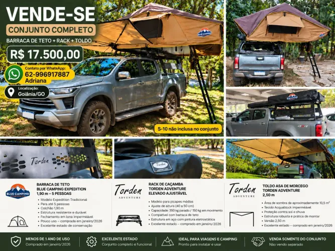 Barraca de teto BLUECAMPING Expediton 1.90 + Rack Torden + Toldo Asa Morcego  2.5