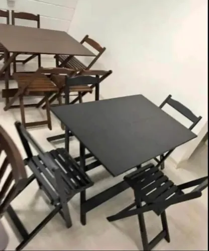 CONJUNTO DOBRÁVEIS MESA E CADEIRA 1.20x70 4 LUGARES. PERFEITO PARA CHURRASCO, VARANDA