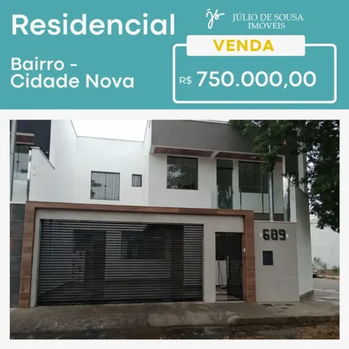 Casa para venda tem 161 metros quadrados com 3 quartos em Cidade Nova - Governador Valada