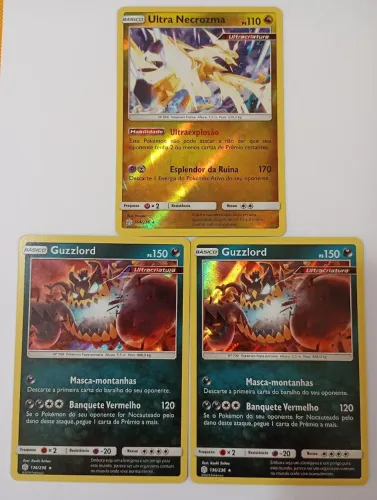 Conjunto de 3 cartas Pokémon eclipse cósmico 