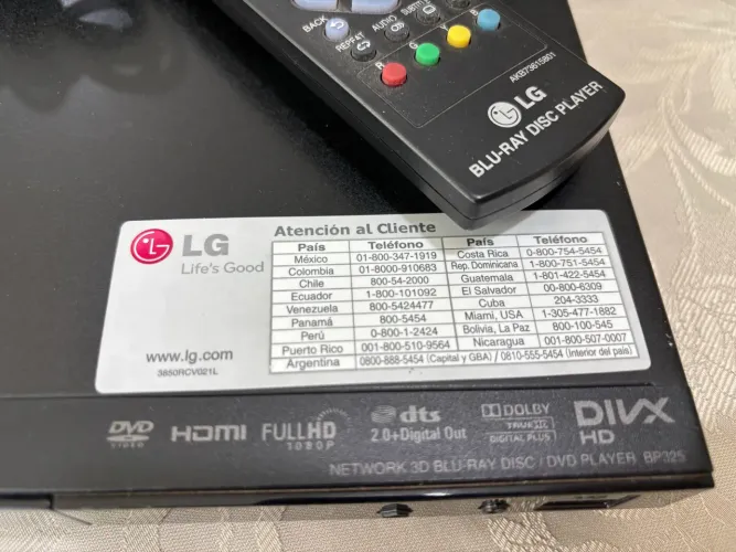 Vendo Bluray LG BP 325 3D excelente estado 