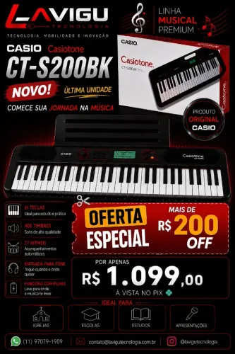 Teclado Casio CT - S 200 BK