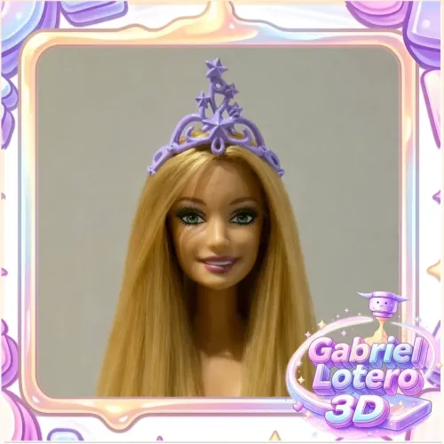 Coroa para a boneca Brietta do filme Barbie e a Magia de Aladus - impressão 3D