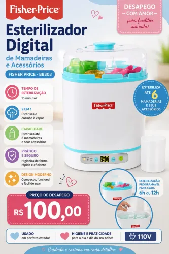 Esterilizador Digital De Mamadeiras E Acessórios 110V Fisher Price