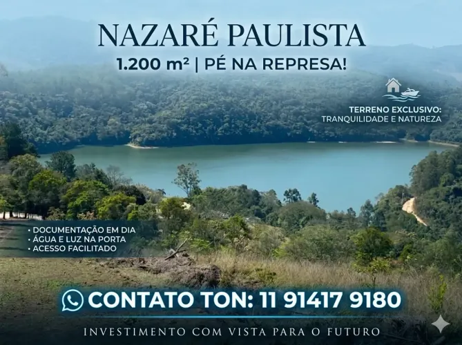Chácara em Nazaré Paulista 1.200 m² | Pé na Represa!