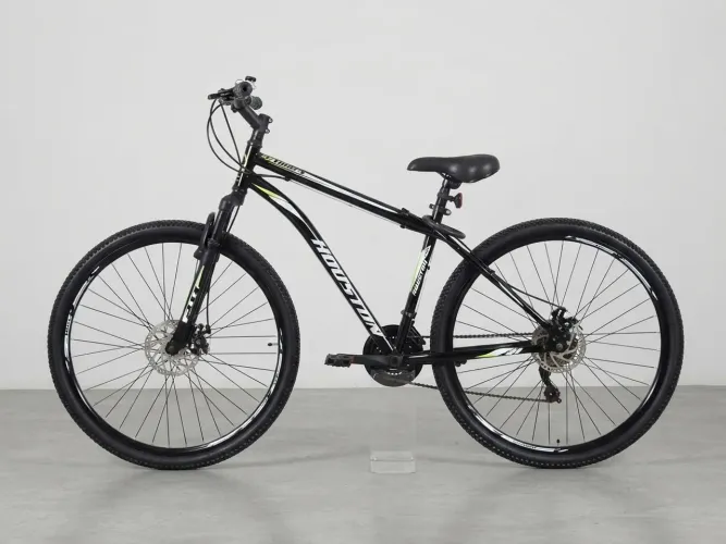 Bicicleta Houston Netuno Freios a Disco Preta-Amarelo Aro 29 21V NTD291R