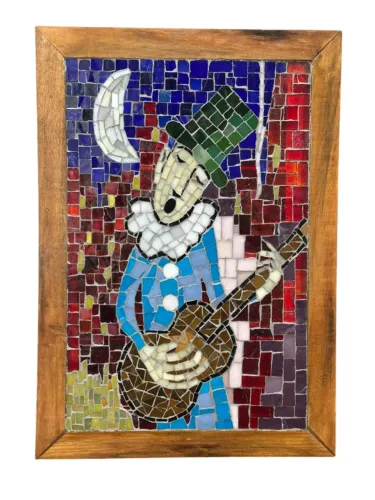 Quadro em Mosaico Músico Pierrot