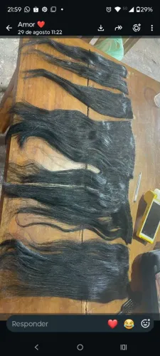 Cabelo brasileiro do sul 60 centímetros 160 gramas 6 telas telefone *