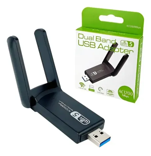 Adaptador Placa Wifi Usb De Rede Dual Band 5ghz 1300mbps Pc