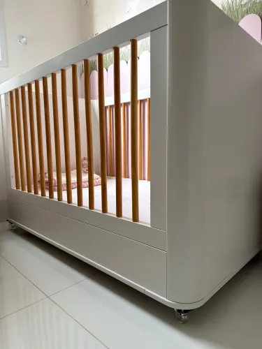 Berço Americano 2 em 1 Retrô (Vira Mini Cama) + Colchão Orthoflex D18 Incluído