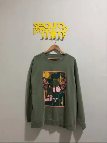 Blusa de moletom oh boy verde militar