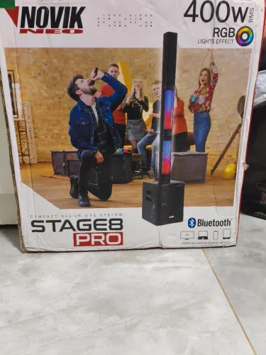 Sistema De Som Portátil Com Bateria Stage 8 Pro Novik Neo