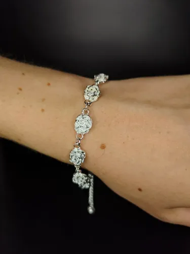 Pulseira Rosas de Prata 925