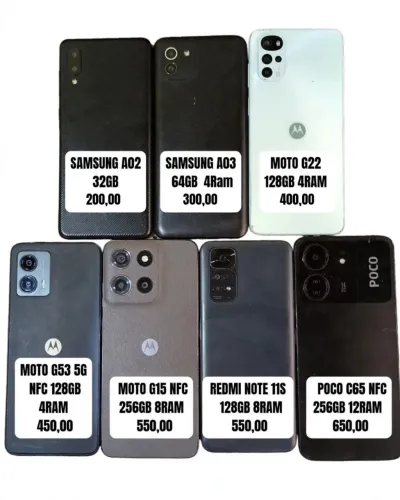 CELULARES DISPONÍVEIS PARA VENDA
