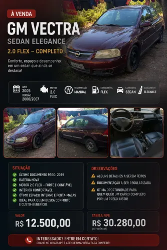 Chevrolet Vectra Elegan. 2.0 MPFI 8V Flexpower MEC 2006
