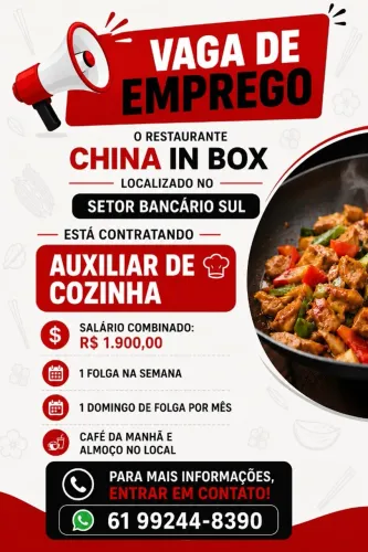 Auxilar de Cozinha - Restaurante China in Box