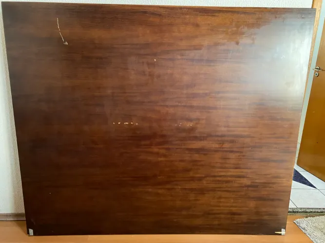 Conjunto Rack + Painel para TV em Madeira Escura com Porta de Correr