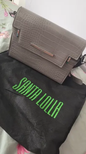 bolsa santa lolla texturizada (croco) cinza