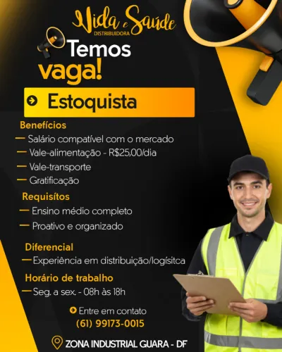 Vaga para Estoquista