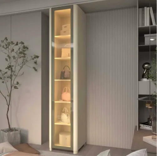 Armário Vertical Elegance Reflect 1 Porta com LED