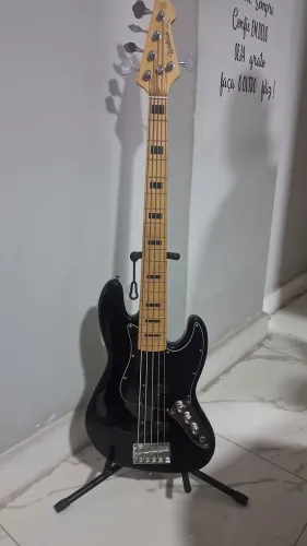 Contrabaixo 5 Cordas Waldman GJJ-205X Preto Corpo Maple Basswood