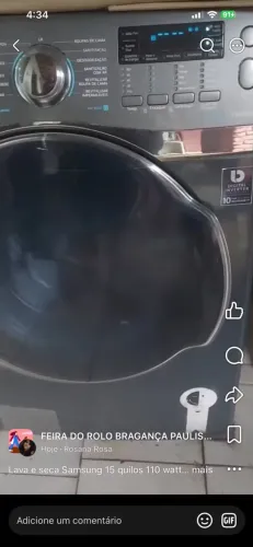 Lava e seca Samsung eco Bublé 15 quilos 110 watts 