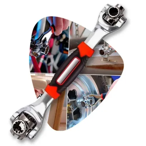 Chave Tigre Multifuncional Manual 48 Em 1 Universal Soquete Cor Vermelho