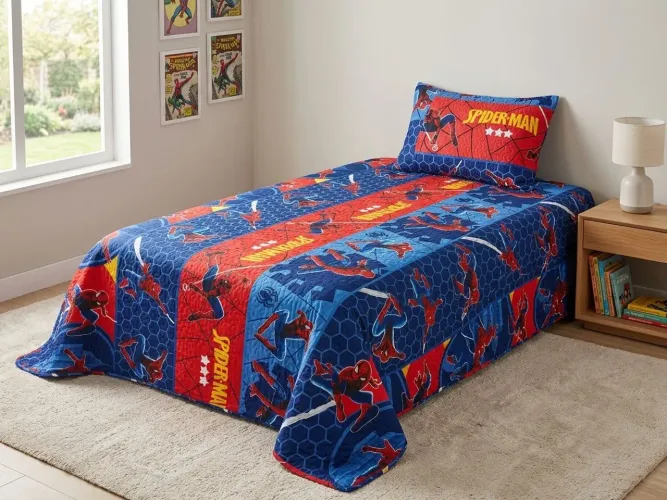 Lençol Infantil Dupla Face - Homem-Aranha e Carros