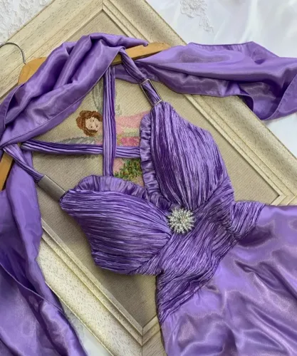 vestido vintage lilás P