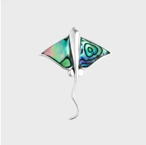 Pingente Raia Abalone Prata 925