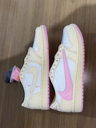 Travis Scott x Air Jordan 1 Low Sail Tropical Pink Shy Pink Muslin