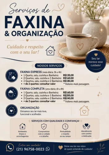 Diarista - Limpeza e Organização