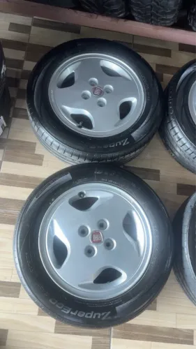 RODAS ORIGINAIS FIAT ARO 14 PNEUS EXCELENTE ESTADO