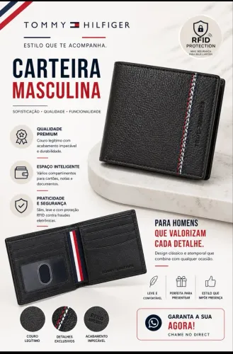 Carteira masculina Tommy Hilfiger original 